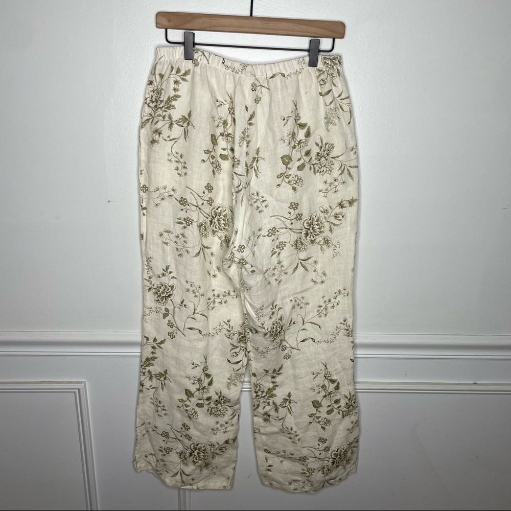 Match Point USA 100% Linen Straight Wide Leg Elastic Waistband Pant Womens M - Picture 11 of 11